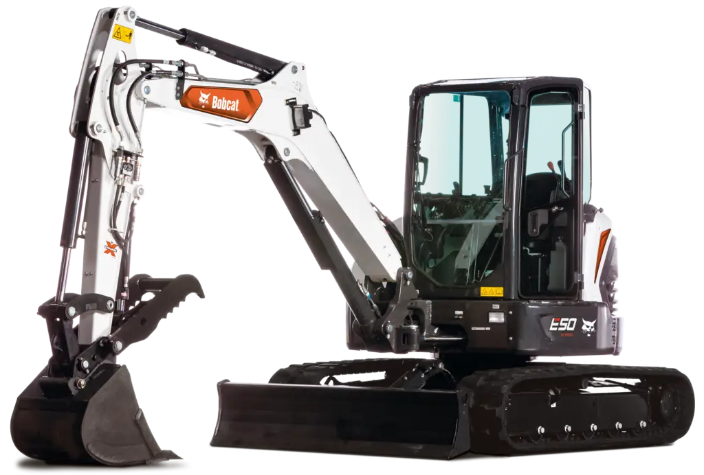 Bobcat E50 Excavator machine available for rent at Ryno's Rental