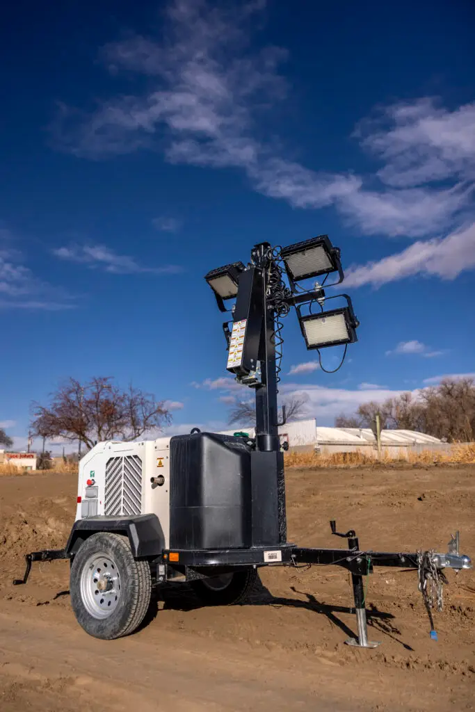 Portable Allmand LED light tower available to rent at Ryno's Rentals