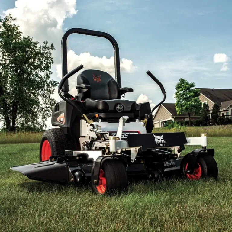 Bobcat zero turn mower in a yard