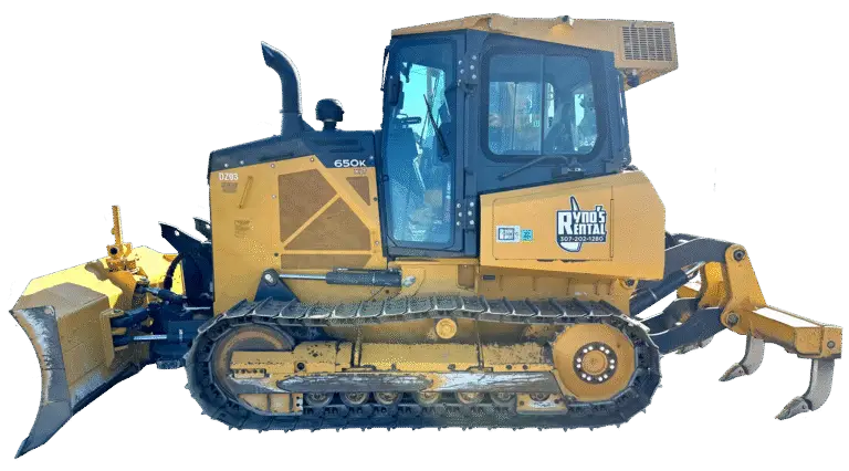 John Deere 650K bulldozer avaiable for rent at Ryno's Rentals