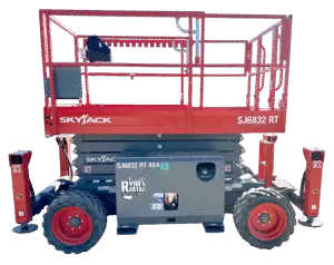 Skyjack RT Scissor Lift 6832RT available for rent from Ryno's Rentals